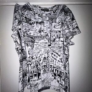 Karl Lagerfeld Monochrome Architectural Print Tee